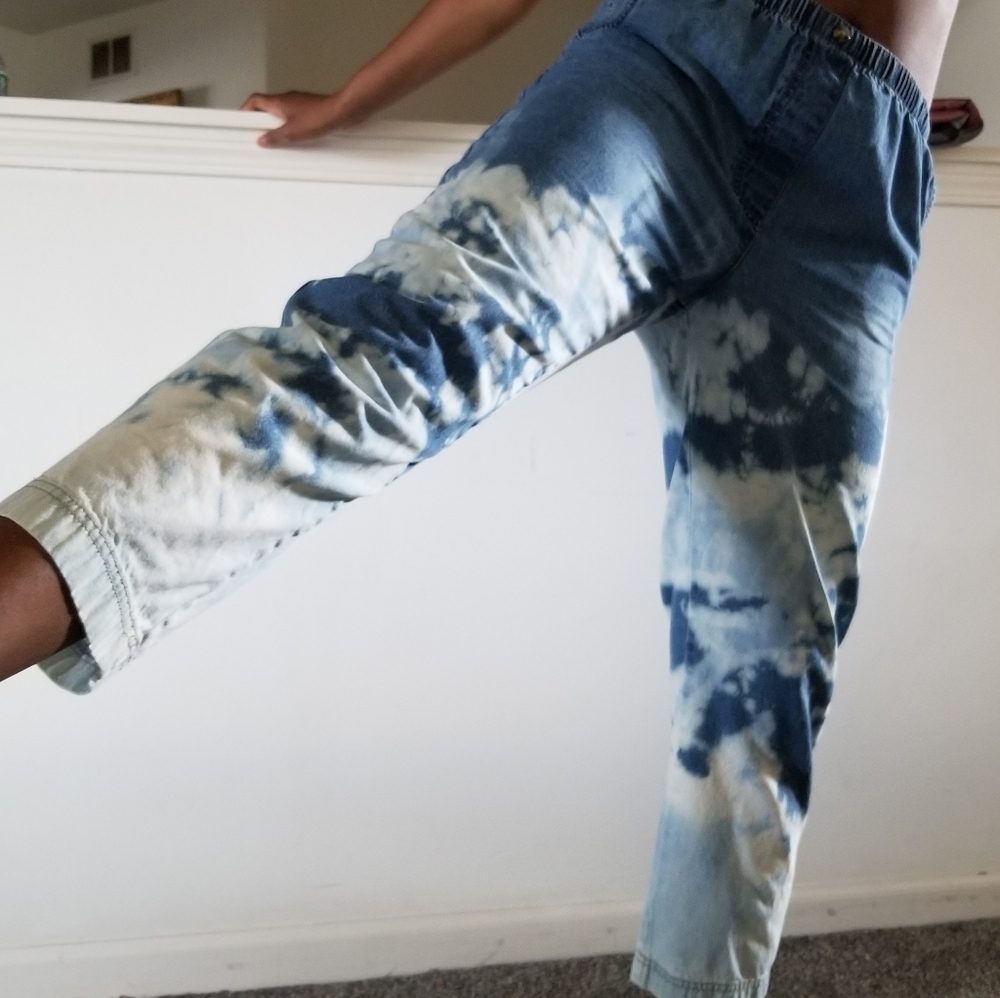 Bleach Tie Dye Mom Jeans
